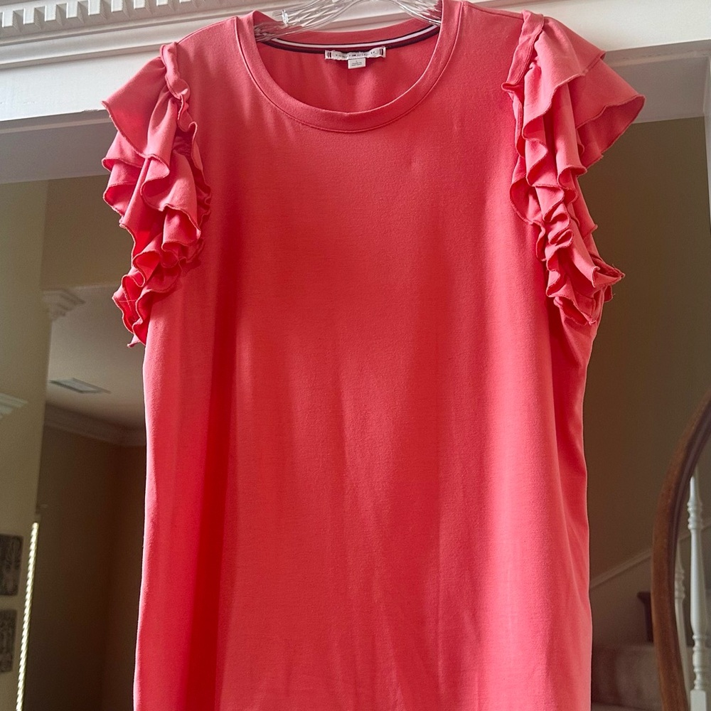 Tommy Hilfiger Coral Ruffle Sleeve Blouse